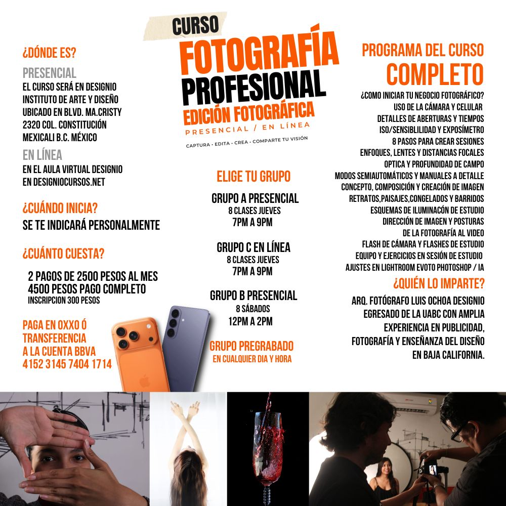 Programa del Curso de Fotografía Profesional